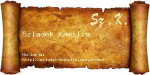 Szladek Kamilla névjegykártya